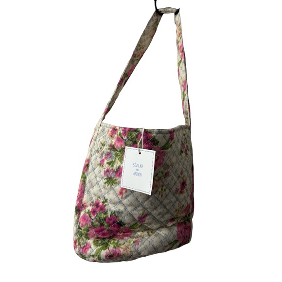 Sezane Quilted Bucket Bag Sezane X Andion Agosto Print NWT - Picture 6 of 14